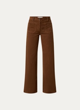Nili Lotan Dames Florence high waist flared fit broek van corduroy in de kleur Cognac, maat: XS