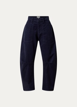 Nili Lotan Dames Shon mid waist balloon fit broek met opgestikte zakken in de kleur Blauw, maat: M