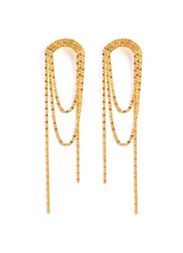 Wouters & Hendrix Dames Falling Chain oorstekers verguld