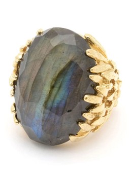 Wouters & Hendrix Dames Ring van zilver met labradoriet in de kleur Goud, maat: 54