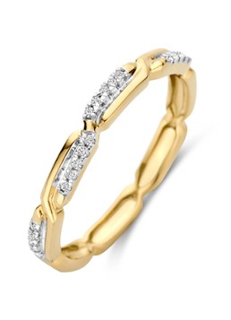 Blush Dames Ring van 14 karaat geel- en witgoud met zirkonia 1256BZI in de kleur Geelgoud