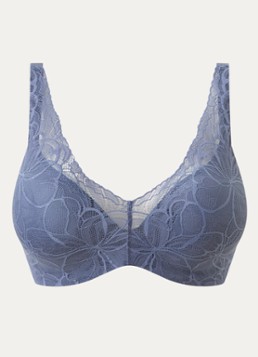 Triumph Dames Body Make-Up Illusion Lace voorgevormde bh met overlay van kant in de kleur Indigo, maat: B85