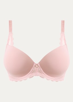 Triumph Dames Comfort Allure voorgevormde T-shirt bh met kant details in de kleur Roze, maat: E80