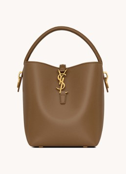 Saint Laurent Dames Le 37 Small handtas van kalfsleer in de kleur Bruin