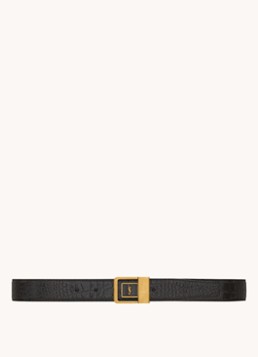 Saint Laurent Dames La 66 riem van kalfsleer met crocostructuur in de kleur Donkerbruin