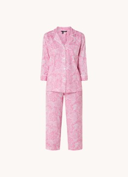 Ralph Lauren Dames Pyamaset met paisley desson met logoborduring in de kleur Lichtroze, maat: XS