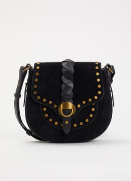 Isabel Marant Dames Altay crossbodytas van kalfssuède in de kleur Zwart, maat: 1SZ