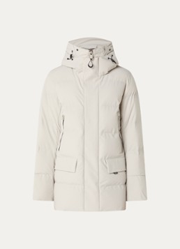 Krakatau Heren Cassini gewatteerde parka met capuchon en waterafstotende coating in de kleur Lichtgrijs, maat: XXL