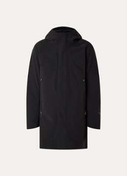 Krakatau Heren Planck gewatteerde parka met uitneembare voering en waterafstotende coating in de kleur Zwart, maat: S