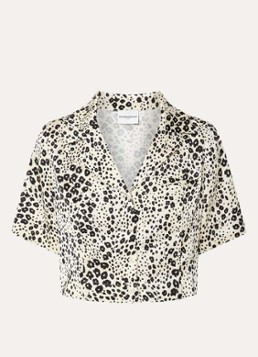 Claudie Pierlot Dames Clair cropped tuniek met print in de kleur Wit