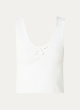 Claudie Pierlot Dames Musia fijngebreide cropped tanktop in de kleur Gebroken wit