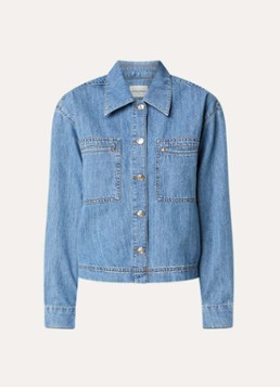 Claudie Pierlot Dames Spijkerjas met paspelzakken in de kleur Lichtblauw