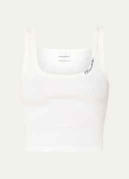 Claudie Pierlot Dames Tanktop met logo in de kleur Gebroken wit