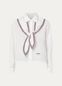 Claudie Pierlot Dames Blouse met sjaalkraag in de kleur Gebroken wit