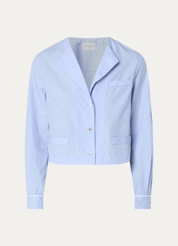 Claudie Pierlot Dames Cassandre blouse met V-hals in de kleur Blauwgrijs