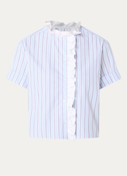 Claudie Pierlot Dames Blouse met streepprint in de kleur Blauwgrijs