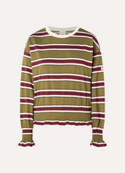 Claudie Pierlot Dames Top met streepprint in de kleur Mosgroen