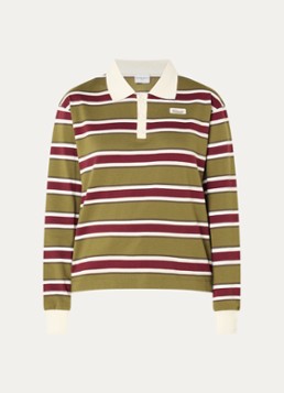 Claudie Pierlot Dames Top met streepprint en kraag in de kleur Mosgroen