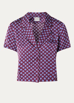 Claudie Pierlot Dames Cropped blouse met print in de kleur Aubergine