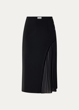 Claudie Pierlot Dames Simona midi rok met plissé in de kleur Zwart