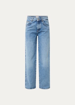 Claudie Pierlot Dames High waist straight leg jeans met lichte wassing in de kleur Indigo