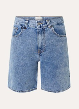 Claudie Pierlot Dames Elona high waist loose fit korte broek met medium wassing in de kleur Indigo