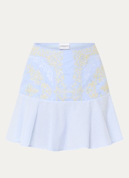 Claudie Pierlot Dames Mini rok met borduring in de kleur Lichtblauw