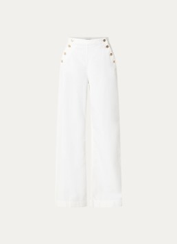 Claudie Pierlot Dames Denise high waist straight leg jeans met gekleurde wassing in de kleur Gebroken wit