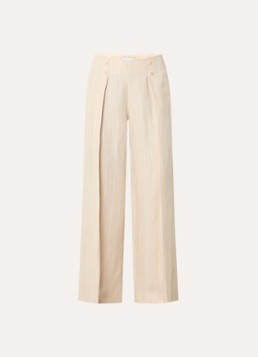 Claudie Pierlot Dames Pelliarayee high waist wide fit pantalon met steekzakken in de kleur Creme