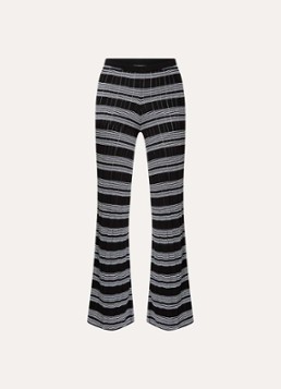 Claudie Pierlot Dames Monpanta high waist flared broek met streepprint in de kleur Zwart
