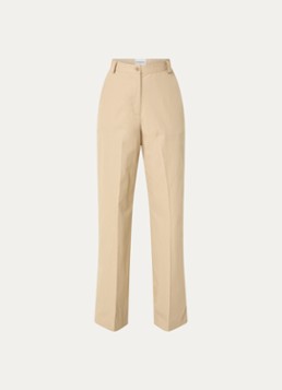 Claudie Pierlot Dames High waist loose fit chino met paspelzakken in de kleur Donkerbeige