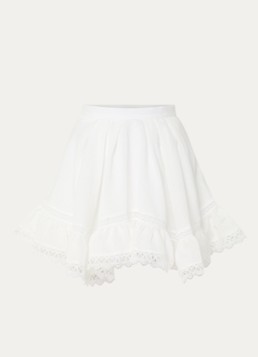 Claudie Pierlot Dames Suzie minirok met broderie in de kleur Gebroken wit
