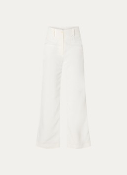 Claudie Pierlot Dames Paloma high waist straight fit pantalon met steekzakken in de kleur Gebroken wit