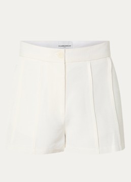 Claudie Pierlot Dames Ellosbis high waist straight fit korte broek met steekzakken in de kleur Gebroken wit