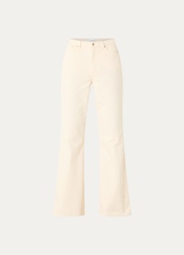 Claudie Pierlot Dames High waist flared jeans met gekleurde wassing in de kleur Beige