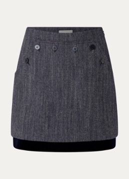 Claudie Pierlot Dames High waist mini rok in wolblend in de kleur Donkergrijs