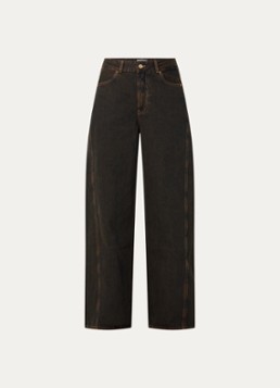 Claudie Pierlot Dames High waist straight leg jeans met gekleurde wassing in de kleur Donkerbruin