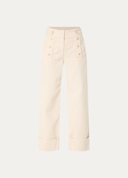 Claudie Pierlot Dames High waist loose fit jeans met gekleurde wassing in de kleur Beige