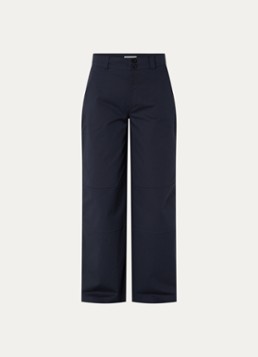 Claudie Pierlot Dames High waist straight leg pantalon met steekzakken in de kleur Donkerblauw