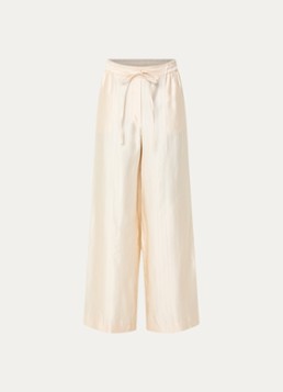 Claudie Pierlot Dames High waist wide fit broek met metallic finish in de kleur Vanillegeel
