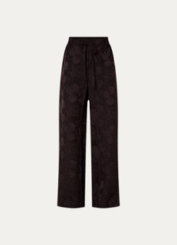 Claudie Pierlot Dames High waist wide fit broek met print in de kleur Donkerbruin