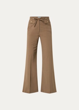 Claudie Pierlot Dames High waist wide fit pantalon met steekzakken in de kleur Cognac