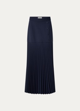 Claudie Pierlot Dames Maxi rok met plooien in de kleur Donkerblauw