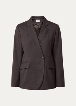 Claudie Pierlot Dames Villagabis blazer in wolblend met klepzakken in de kleur Donkerbruin