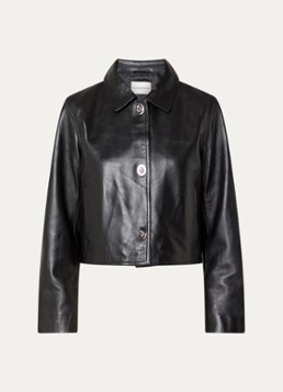 Claudie Pierlot Dames Carlita cropped jack van lamsleer met steekzakken in de kleur Zwart