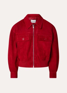 Claudie Pierlot Dames Cory bomberjack van suède in de kleur Rood