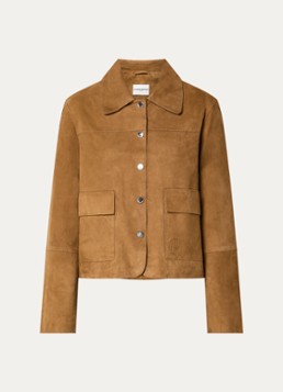 Claudie Pierlot Dames Jack van geitenleer met klepzakken in de kleur Cognac