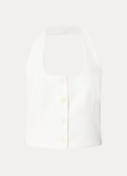 Claudie Pierlot Dames Valmy crop top in de kleur Gebroken wit