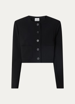 Claudie Pierlot Dames Vanilleter cropped jack met opgestikte zakken in de kleur Zwart