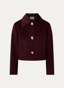 Claudie Pierlot Dames Fijngebreid jack in wolblend in de kleur Bordeauxrood
